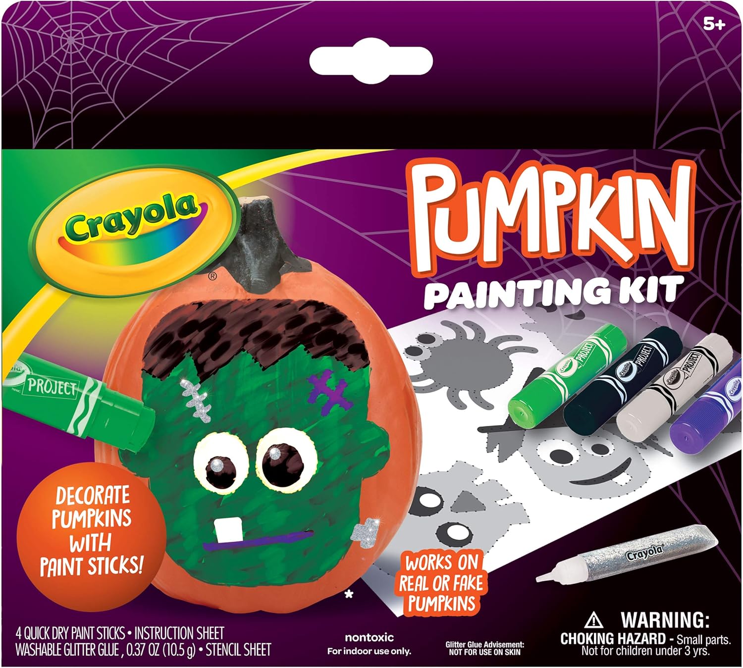 كرايولا تزيين اليقطين بدون نحت مع عصي طلاء رسم و تلوين Crayola