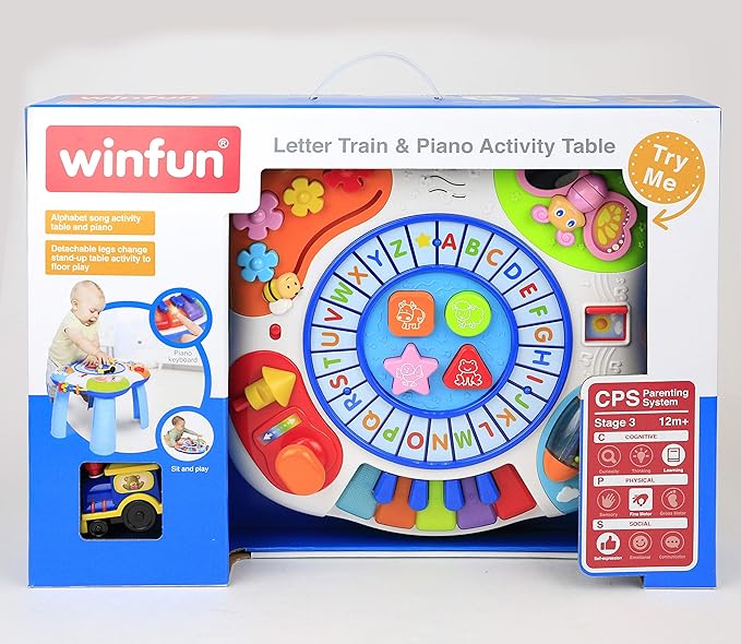 وين فن طاولة أنشطة قطار الحروف والبيانو مواليد تفاعلي WinFun
