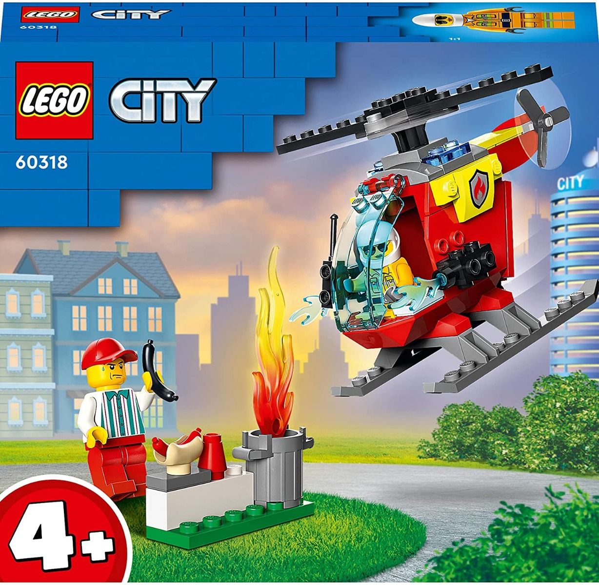ليجو مكعبات بناء مروحية الإطفاء مكعبات التركيب LEGO