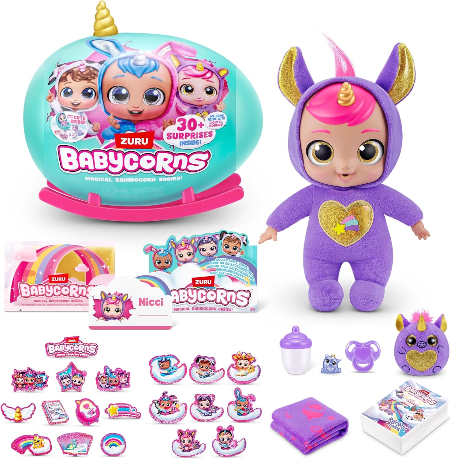 زورو لعبة مفاجأة بيبي كورنز اشكال متنوعة مع 30 مفاجأة الالعاب القطنية Zuru