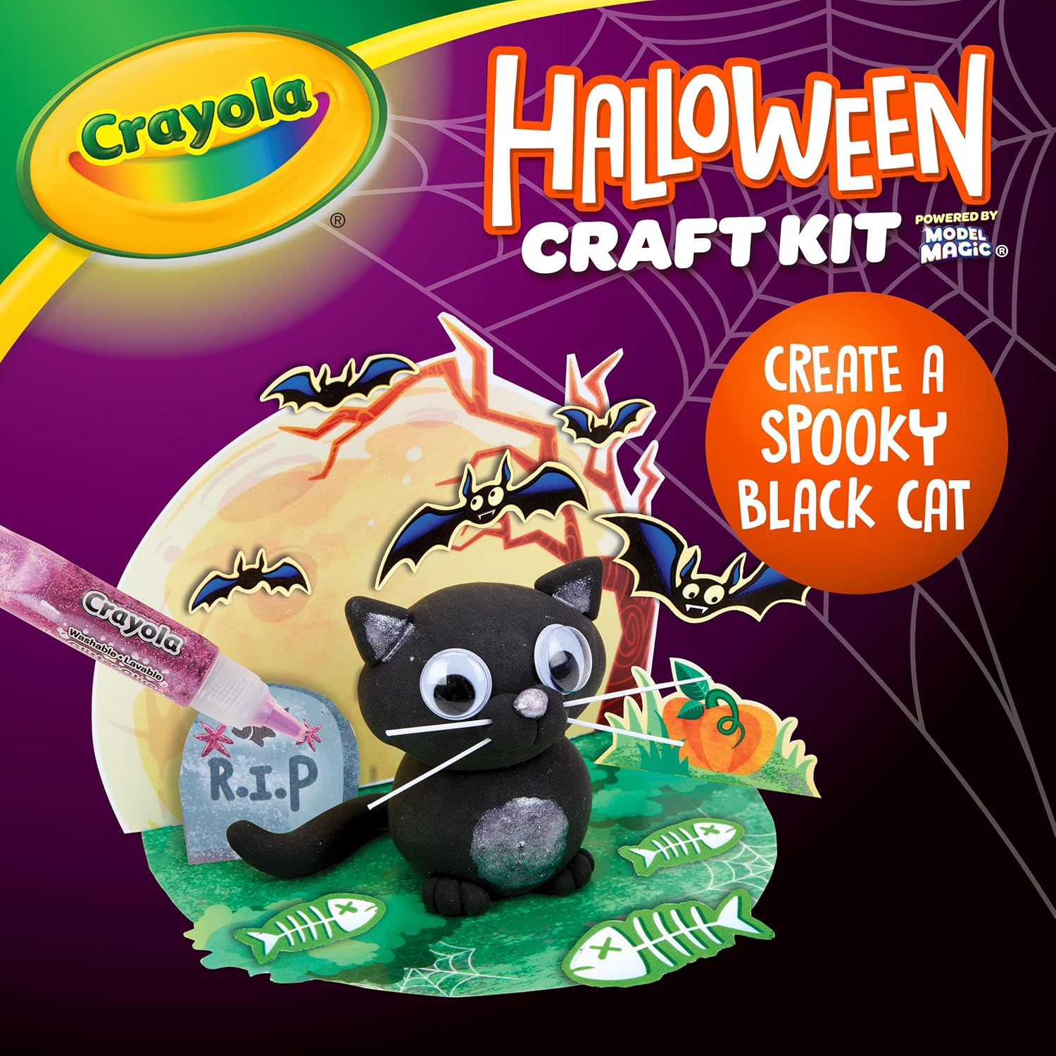 كرايولا الحرف اليدوية بتصميم قطة سوداء رسم و تلوين Crayola