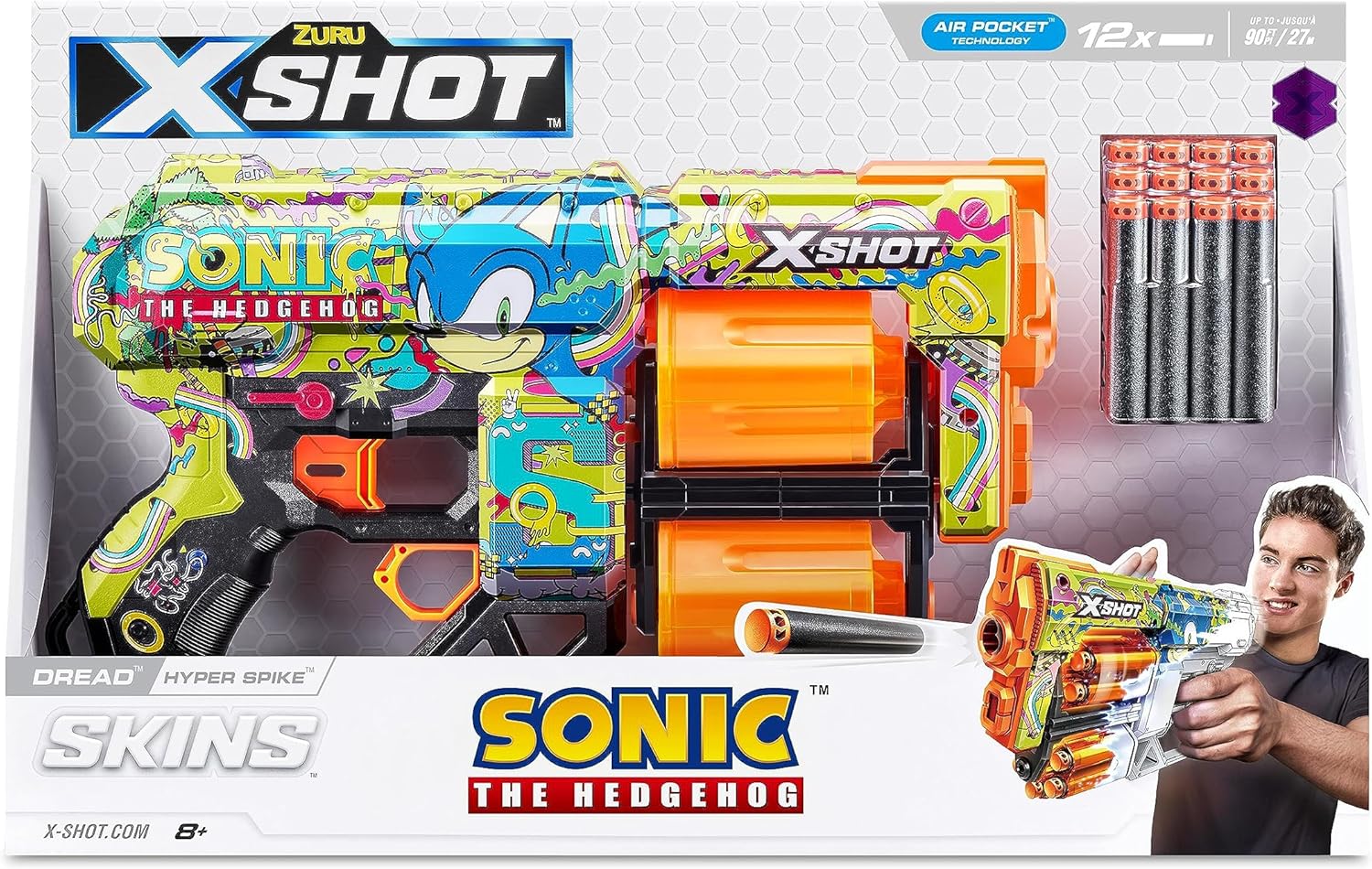 اكس شوت مسدس سكينز دريد سونيك مسدسات مطاطية Zuru