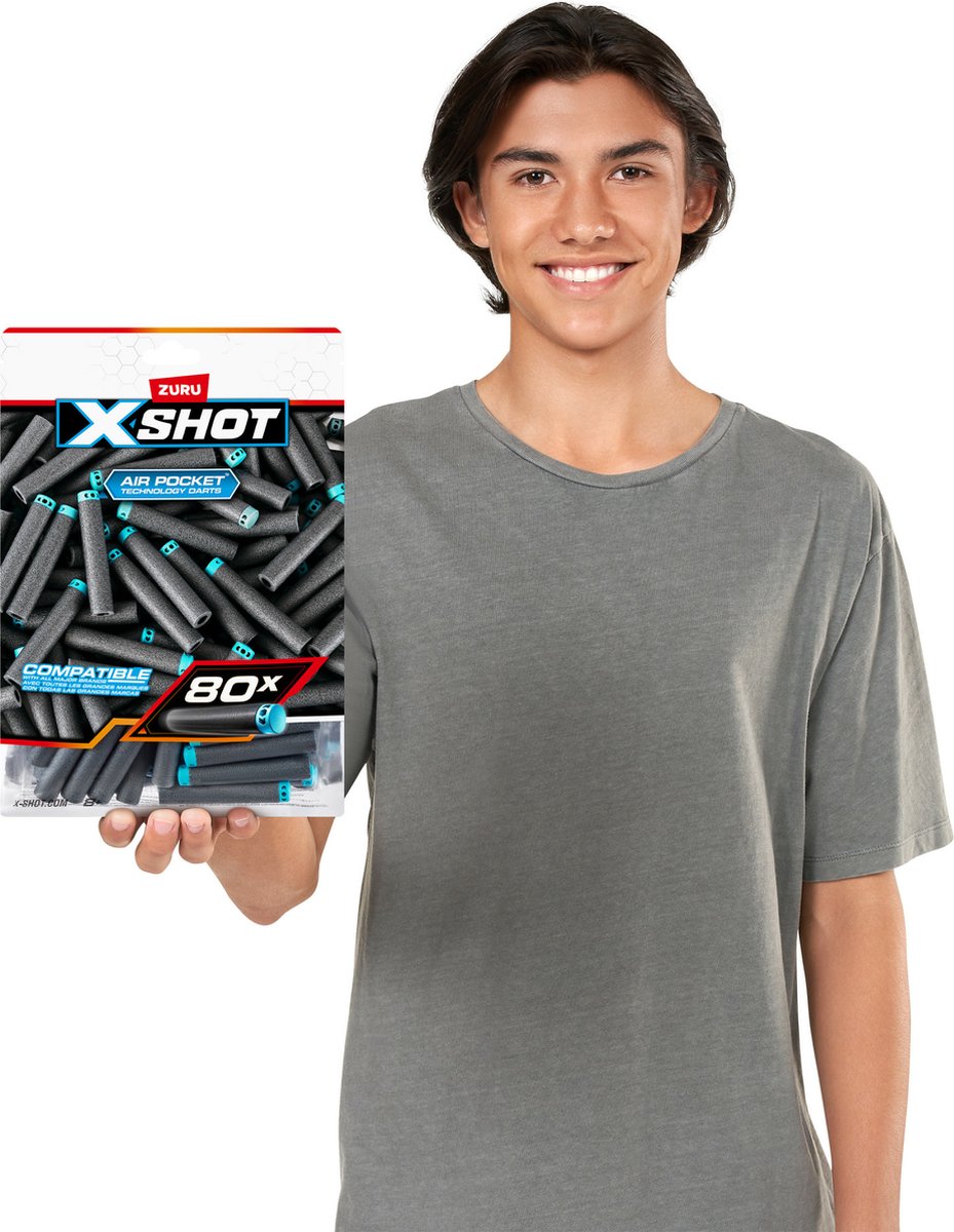 إكس شوت سهام إكسل القابلة لإعادة التعبئة 80 قطعة مسدسات مطاطية Zuru