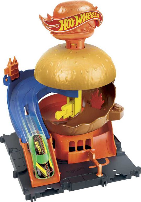 هوت ويلز سيتي برجر بليتز مركبات مع مسار HotWheels
