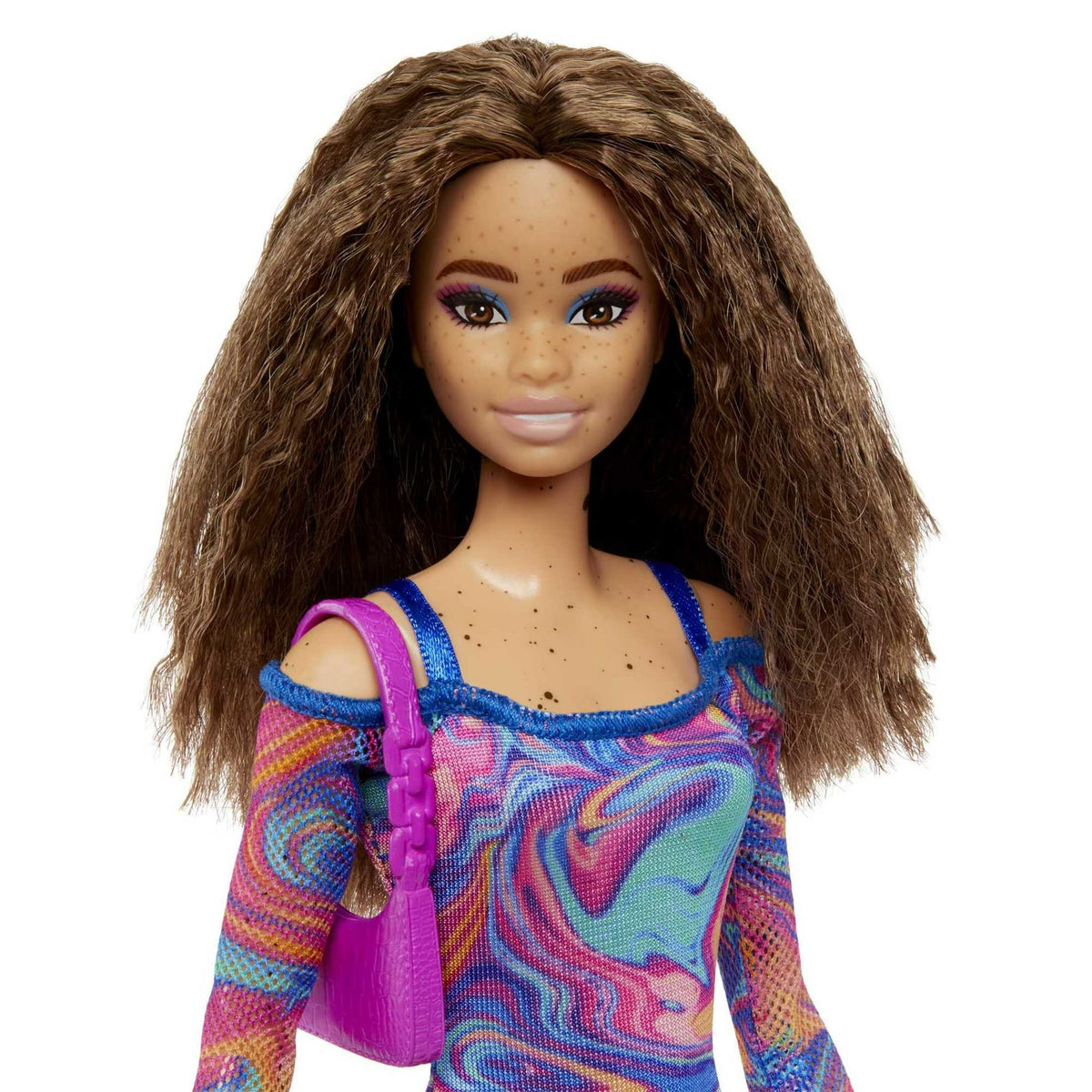 باربي دمية فاشونيستاس بشعر مجعد ونمش دمى الشخصيات Barbie