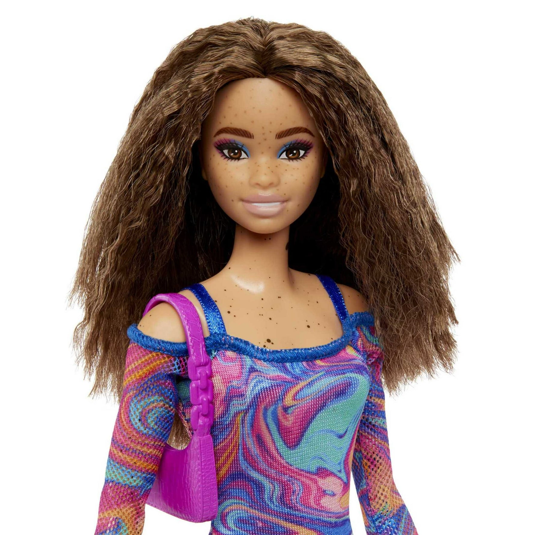 باربي دمية فاشونيستاس بشعر مجعد ونمش دمى الشخصيات Barbie