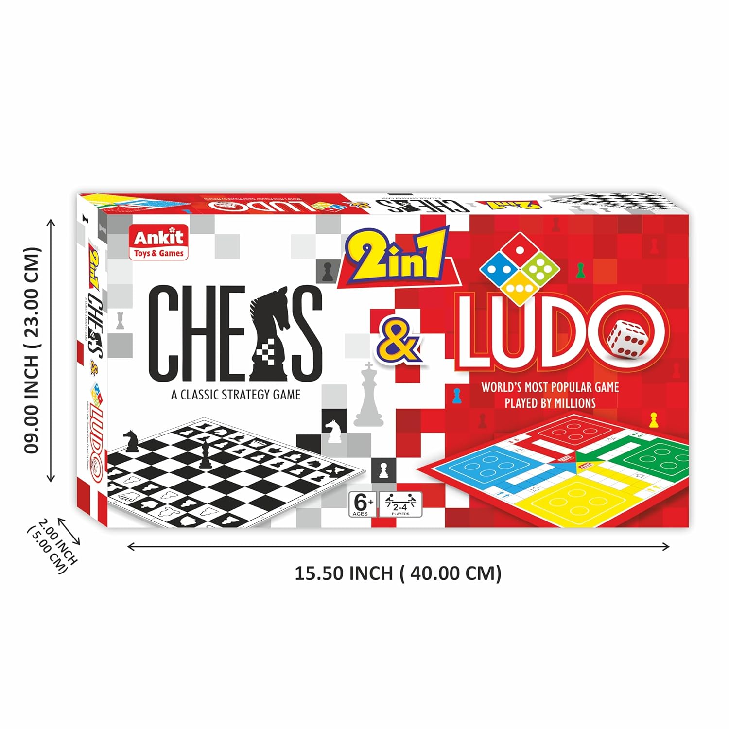 انكيت تويز لعبة الشطرنج ولودو 2 في 1 العاب لوحية Ankit toys