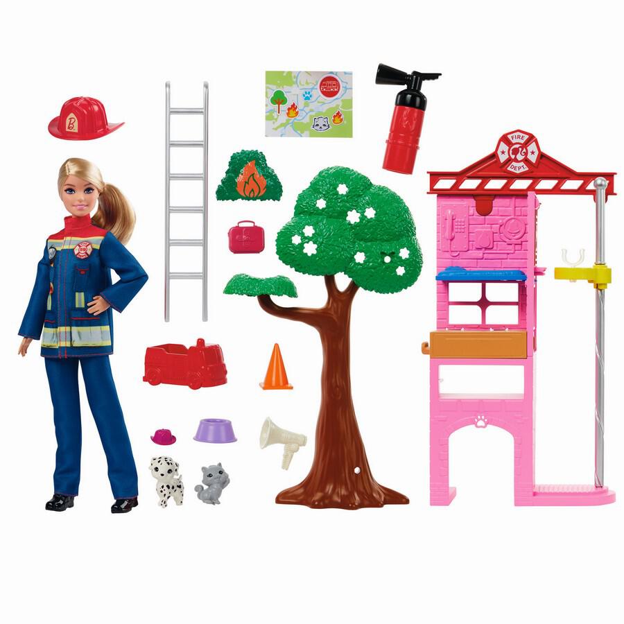 باربي العاب وعروسة رجل الاطفاء دمية مع اكسسوارات Barbie