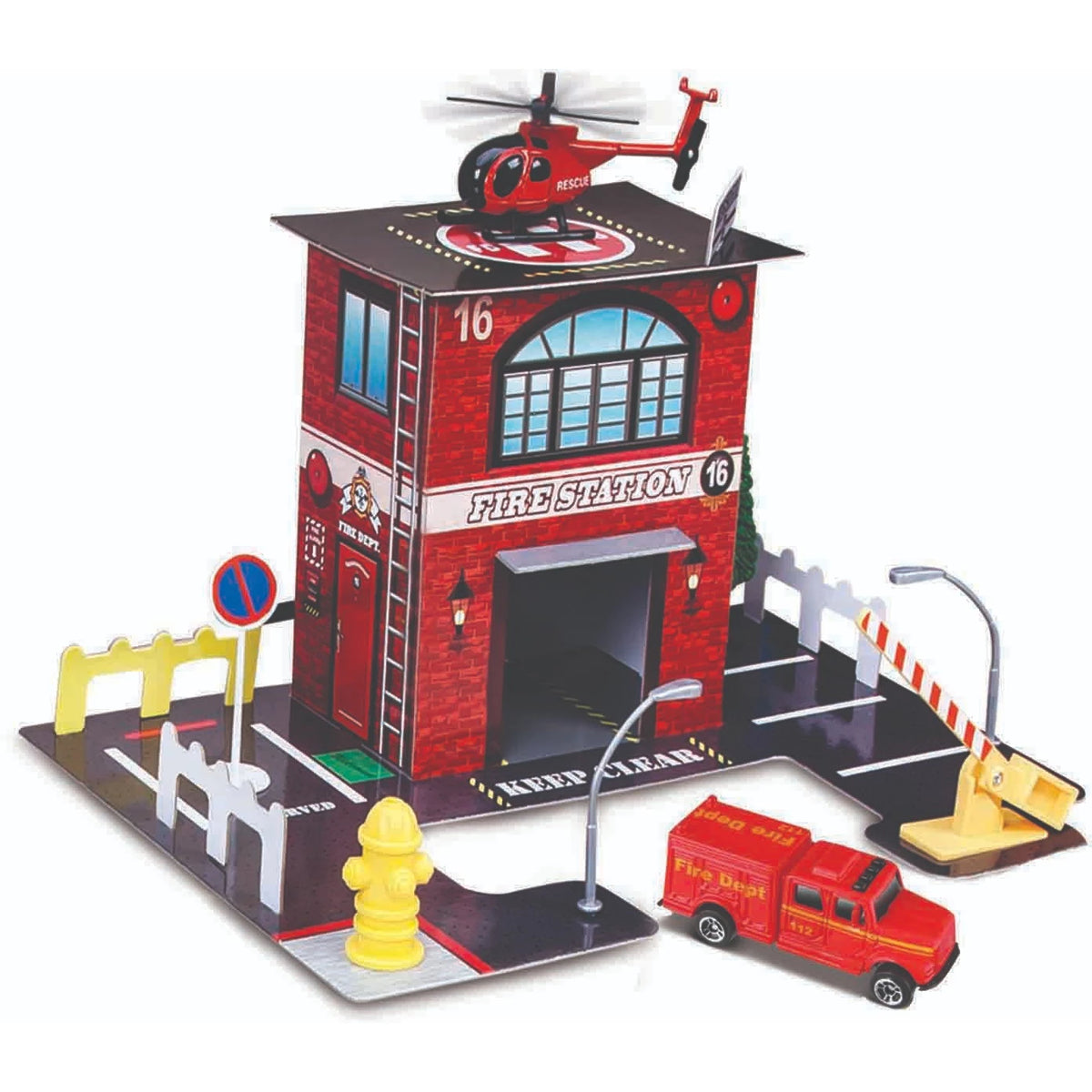 مايستو اف ام بيلد ان بلاي محطة اطفاء مركبات مع مسار Maisto