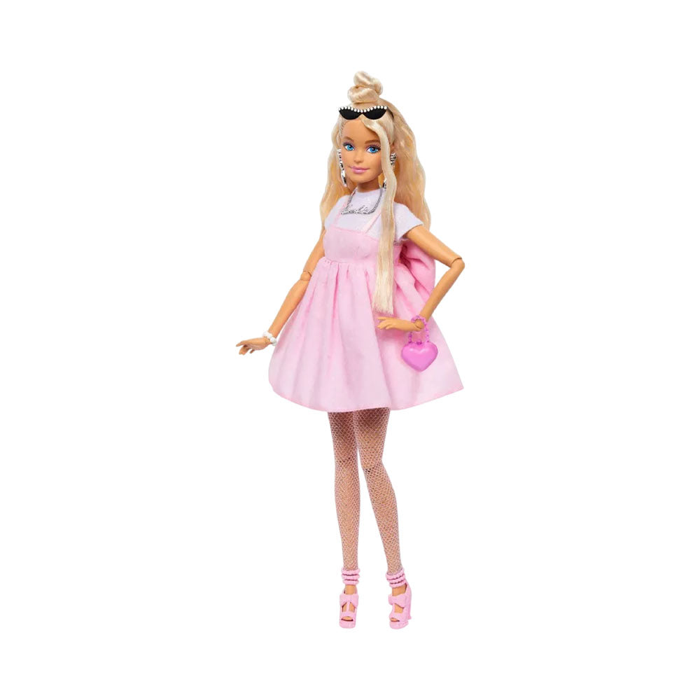 باربي دمية شعر أشقر مع فستان دمى الشخصيات Barbie