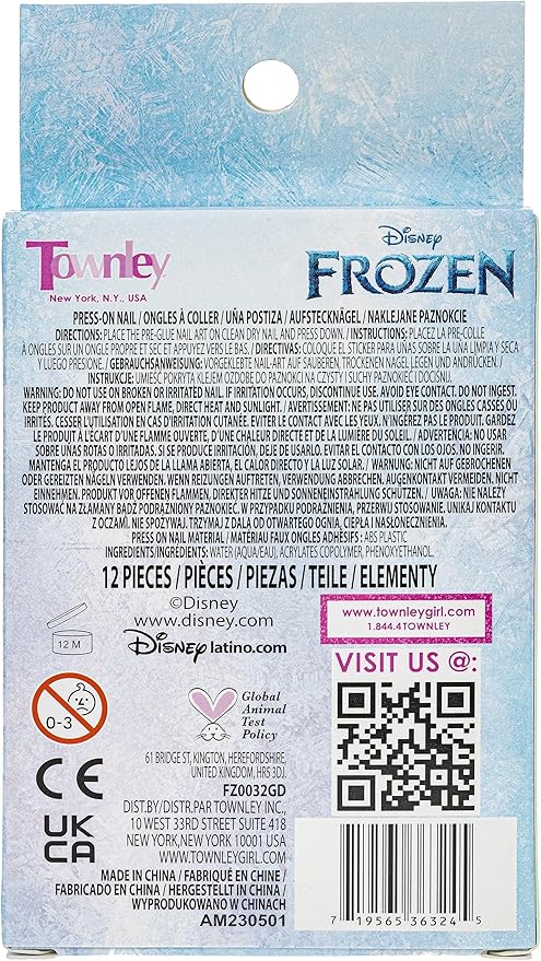 تاونلي جيرل اظافر فروزن بالضغط 12 قطعة المكياج والتجميل Townley Girl