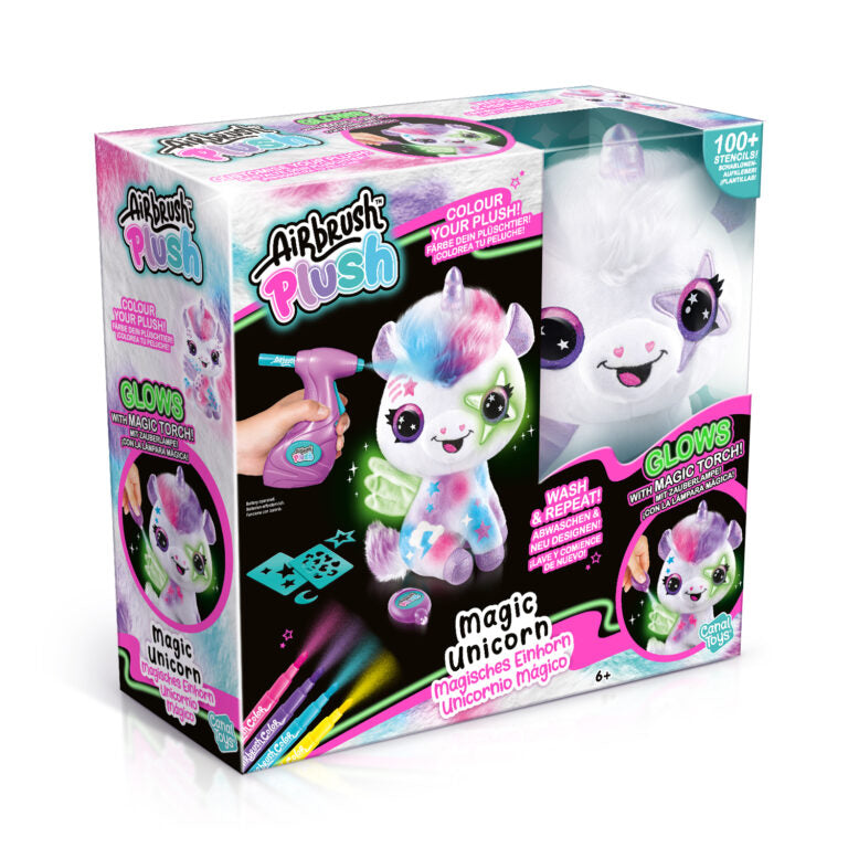 اير برش دمية يونيكورن مضيئة في الظلام الالعاب القطنية Airbrush Plush