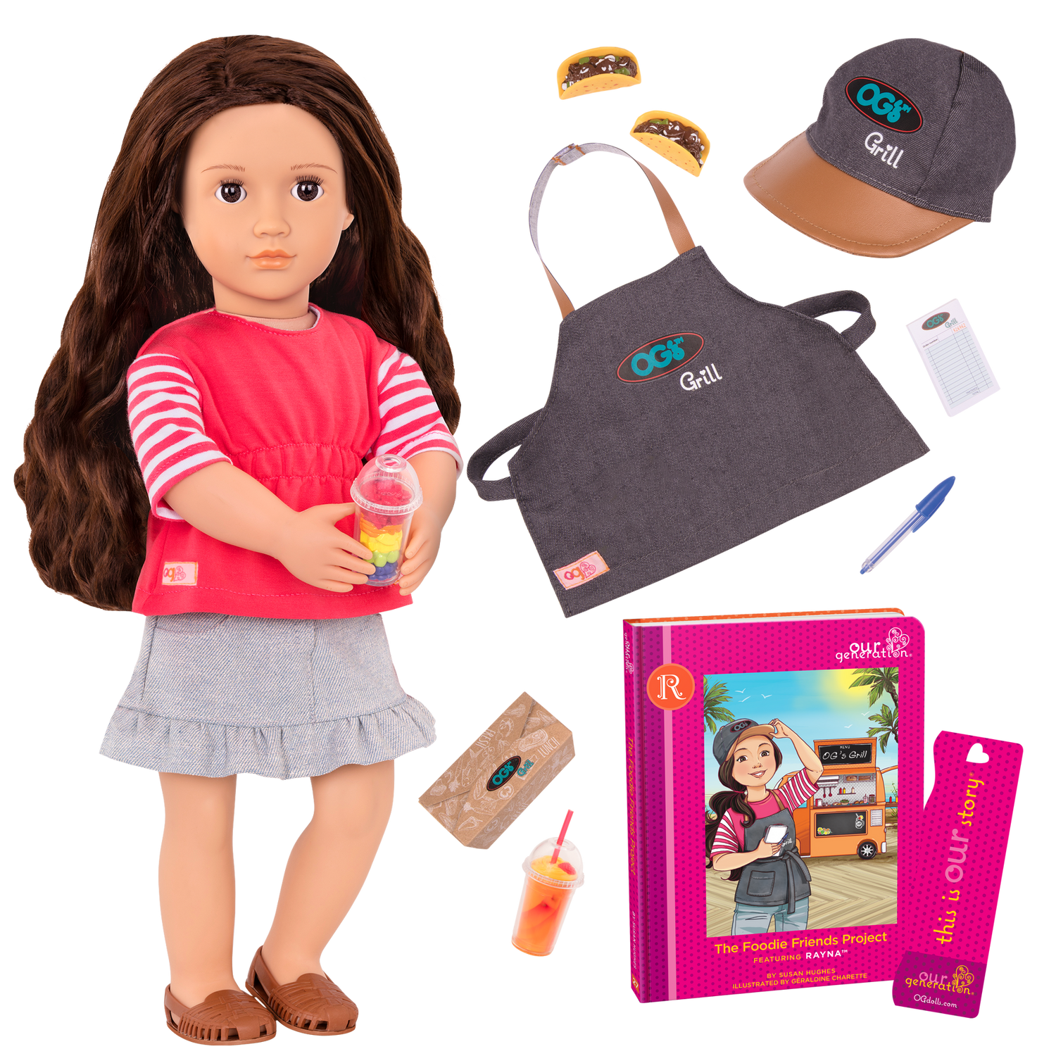 اور جينيريشن دمية ريانا شاحنة الطعام 46سم دمية مع اكسسوارات Our Generation