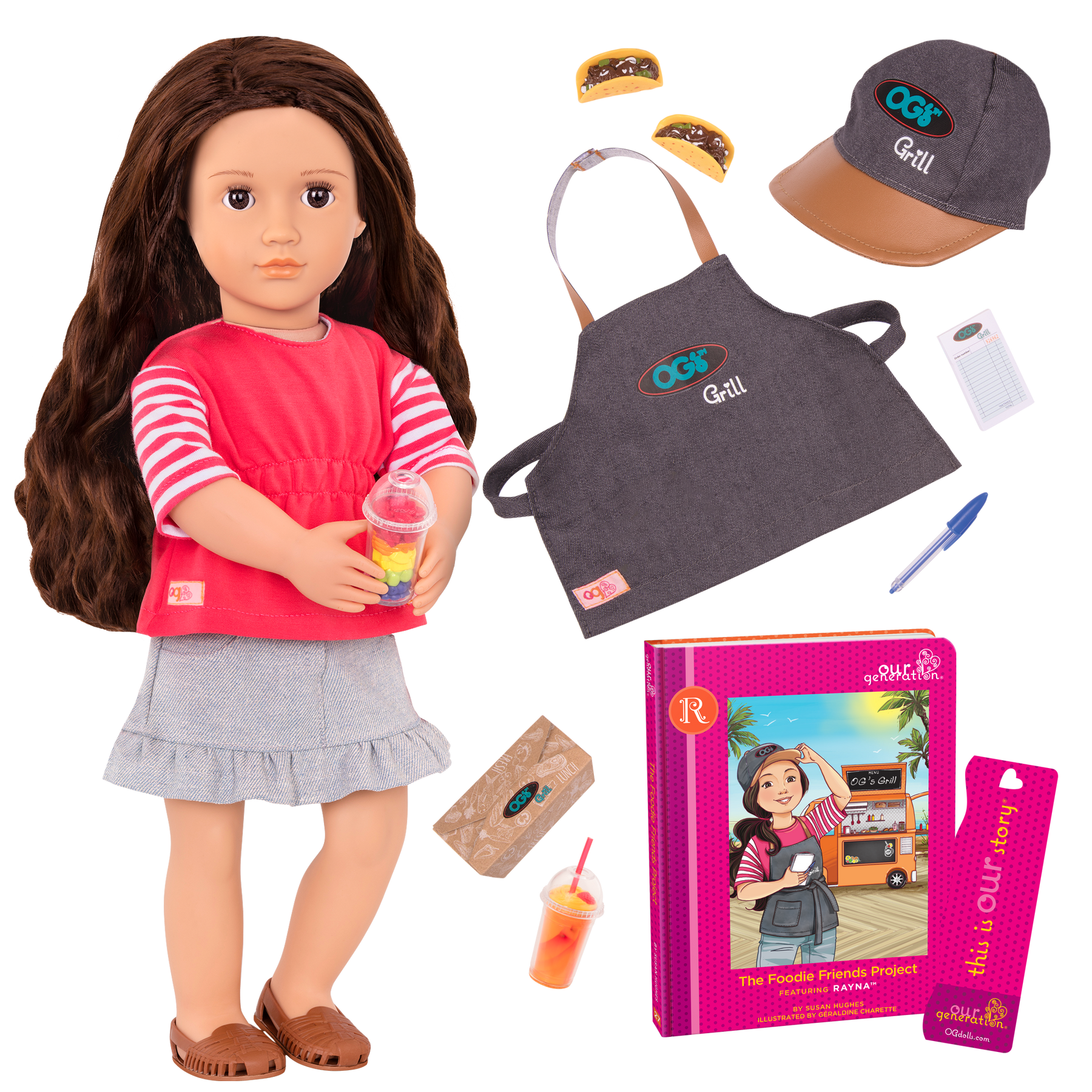 اور جينيريشن دمية ريانا شاحنة الطعام 46سم دمية مع اكسسوارات Our Generation