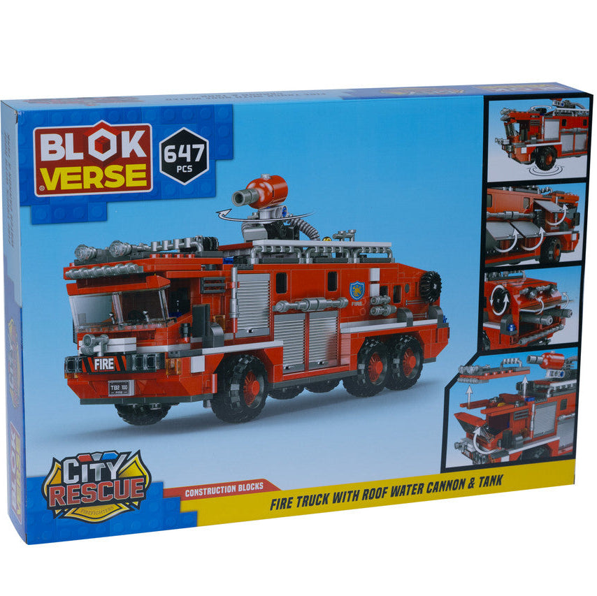 بلوك فيرس ريسكيو شاحنة إطغاء كبيرة 647 قطعة مكعبات التركيب BLOK VERSE