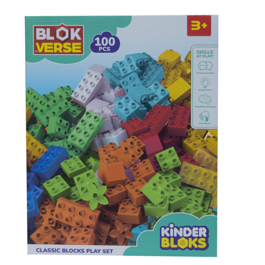 بلوك فيرس كيندر بلوكس مكعبات كلاسيكية متنوعة 100 قطعة مكعبات التركيب BLOK VERSE