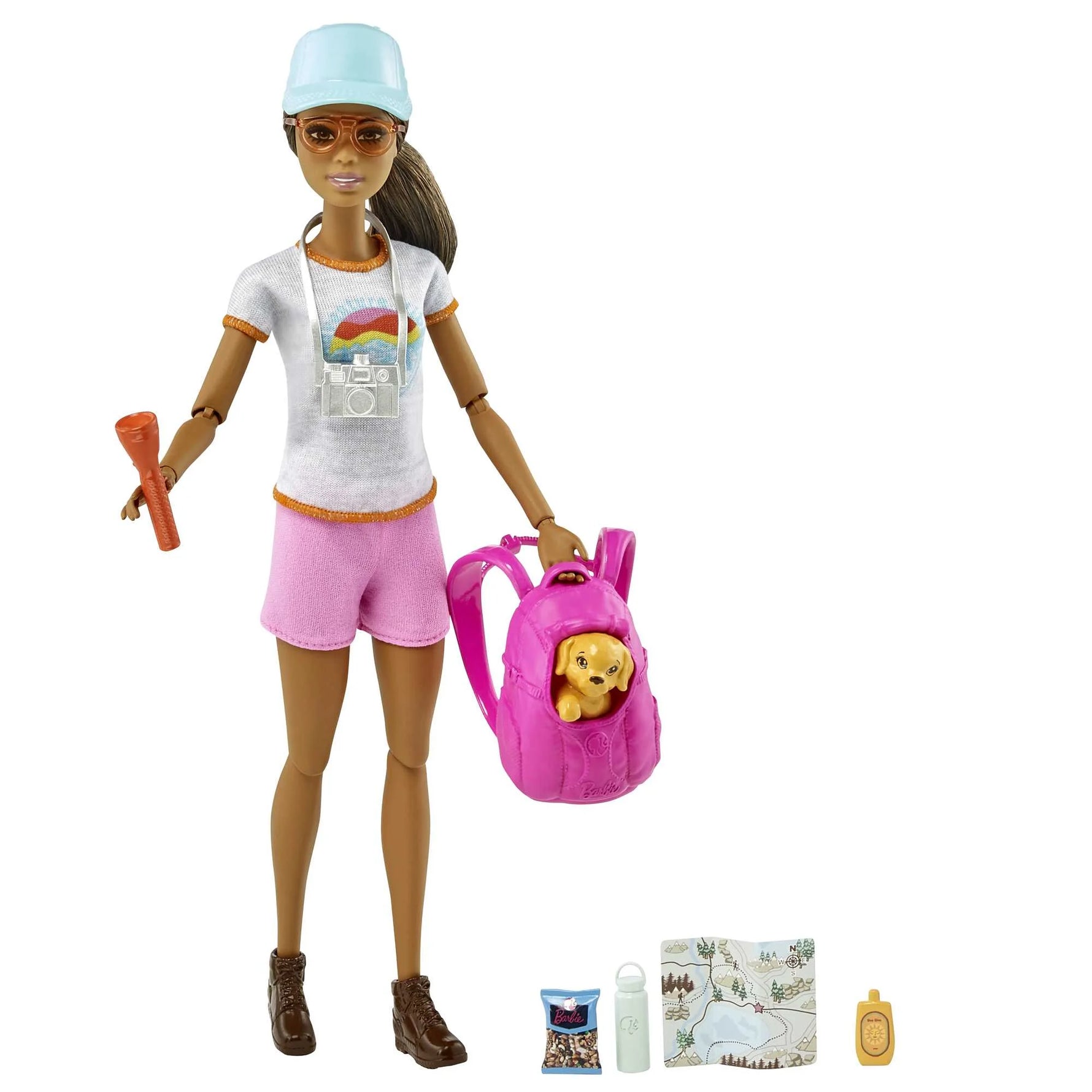باربي دمية سمراء مع جرو دمية مع اكسسوارات Barbie
