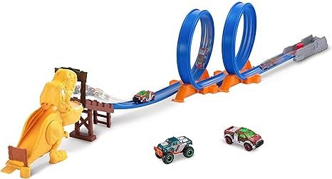 زورو مسار هجوم ديناصور تي ريكس مع سيارة مركبات مع مسار Zuru