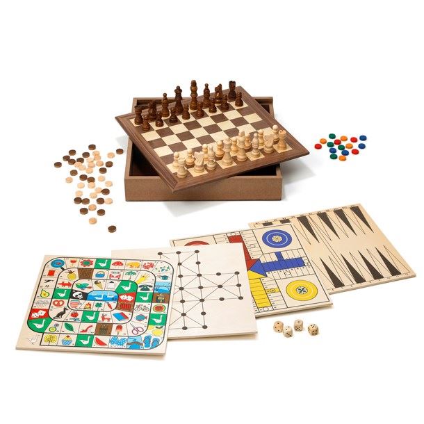 كايرو لعبة جماعية خشبية 5 في 1 العاب لوحية Cayro