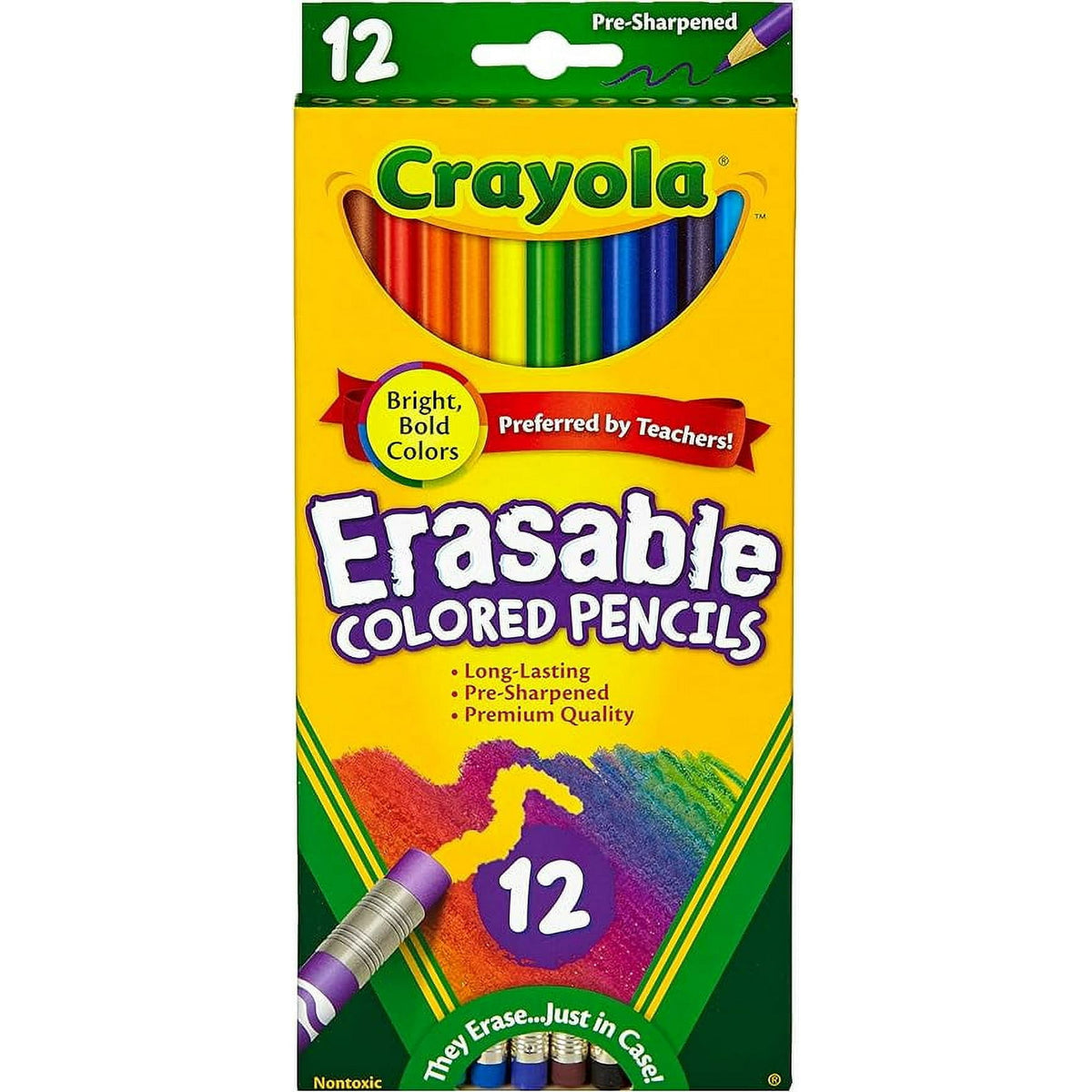 كرايولا اقلام رصاص ملونة قابلة للمسح 12 قطعة رسم و تلوين Crayola