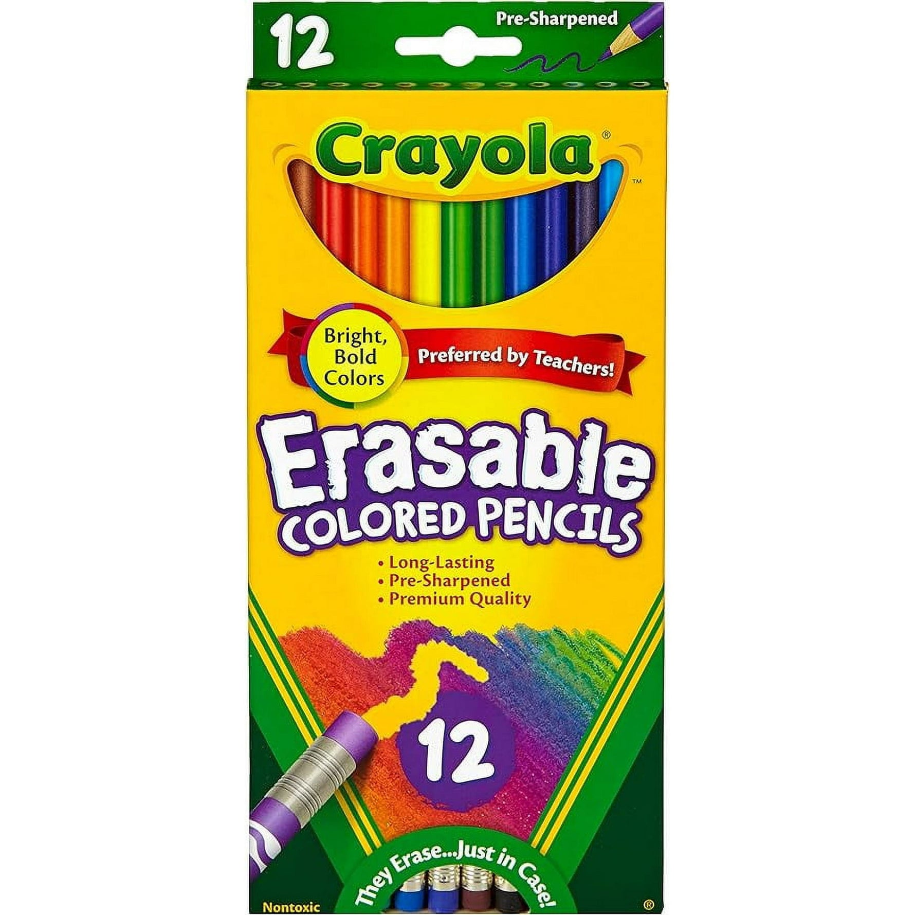 كرايولا اقلام رصاص ملونة قابلة للمسح 12 قطعة رسم و تلوين Crayola