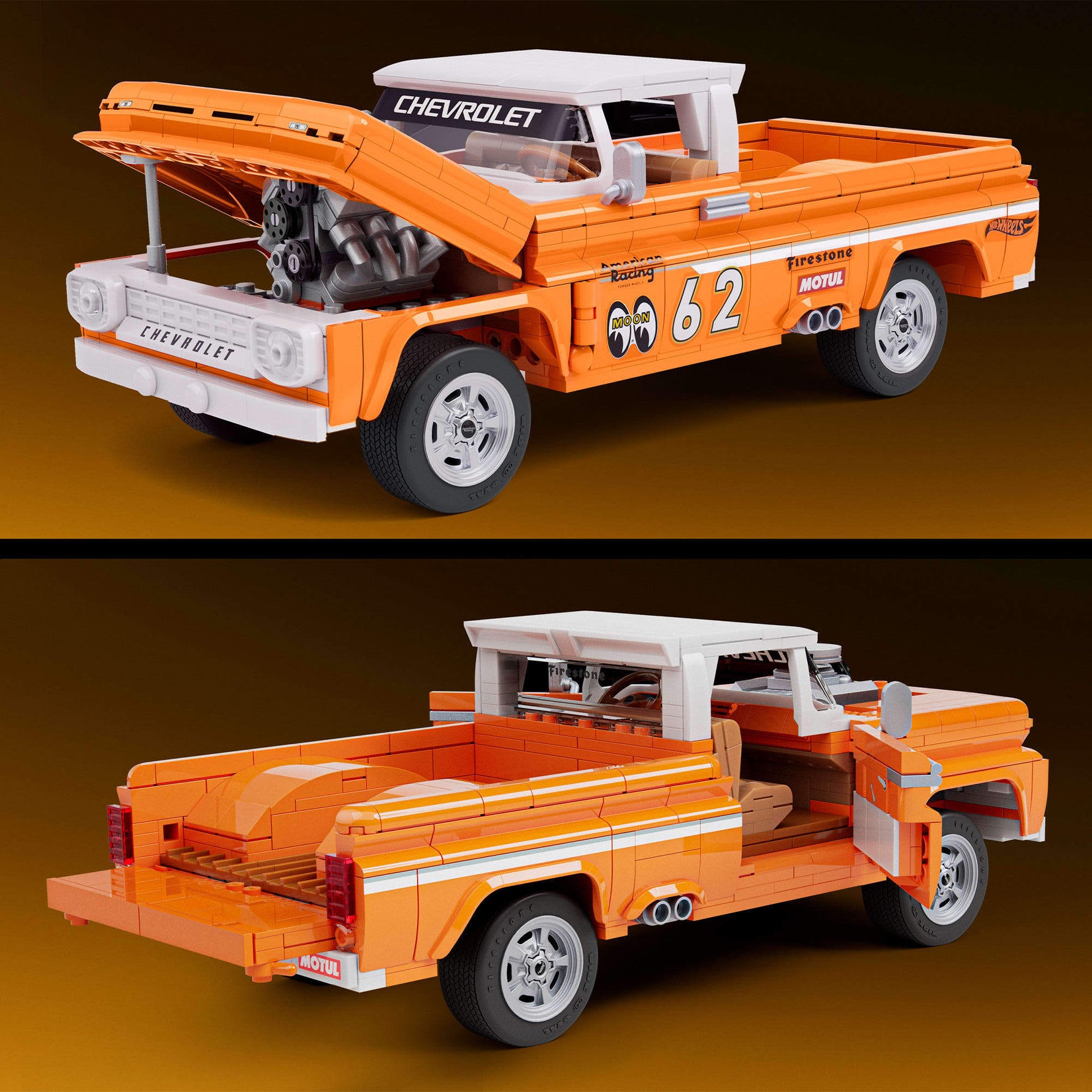 هوت ويلز مجموعة بناء وتركيب سيارة شيفروليه بيك أب مكعبات التركيب HotWheels