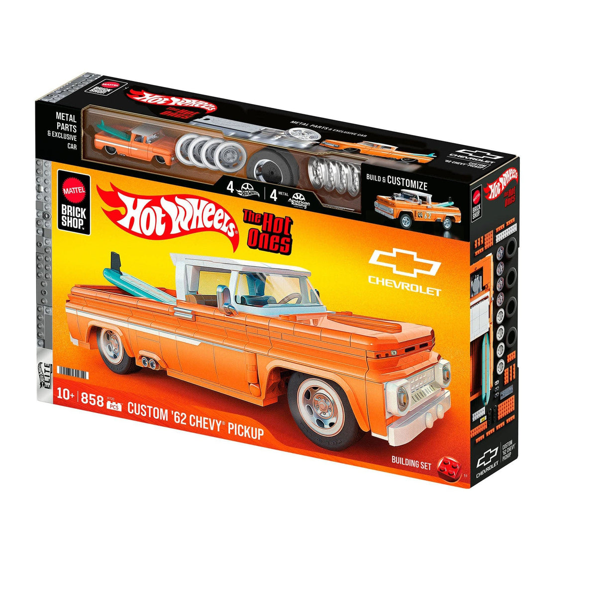 هوت ويلز مجموعة بناء وتركيب سيارة شيفروليه بيك أب مكعبات التركيب HotWheels