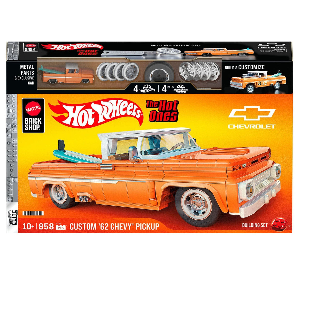 هوت ويلز مجموعة بناء وتركيب سيارة شيفروليه بيك أب مكعبات التركيب HotWheels