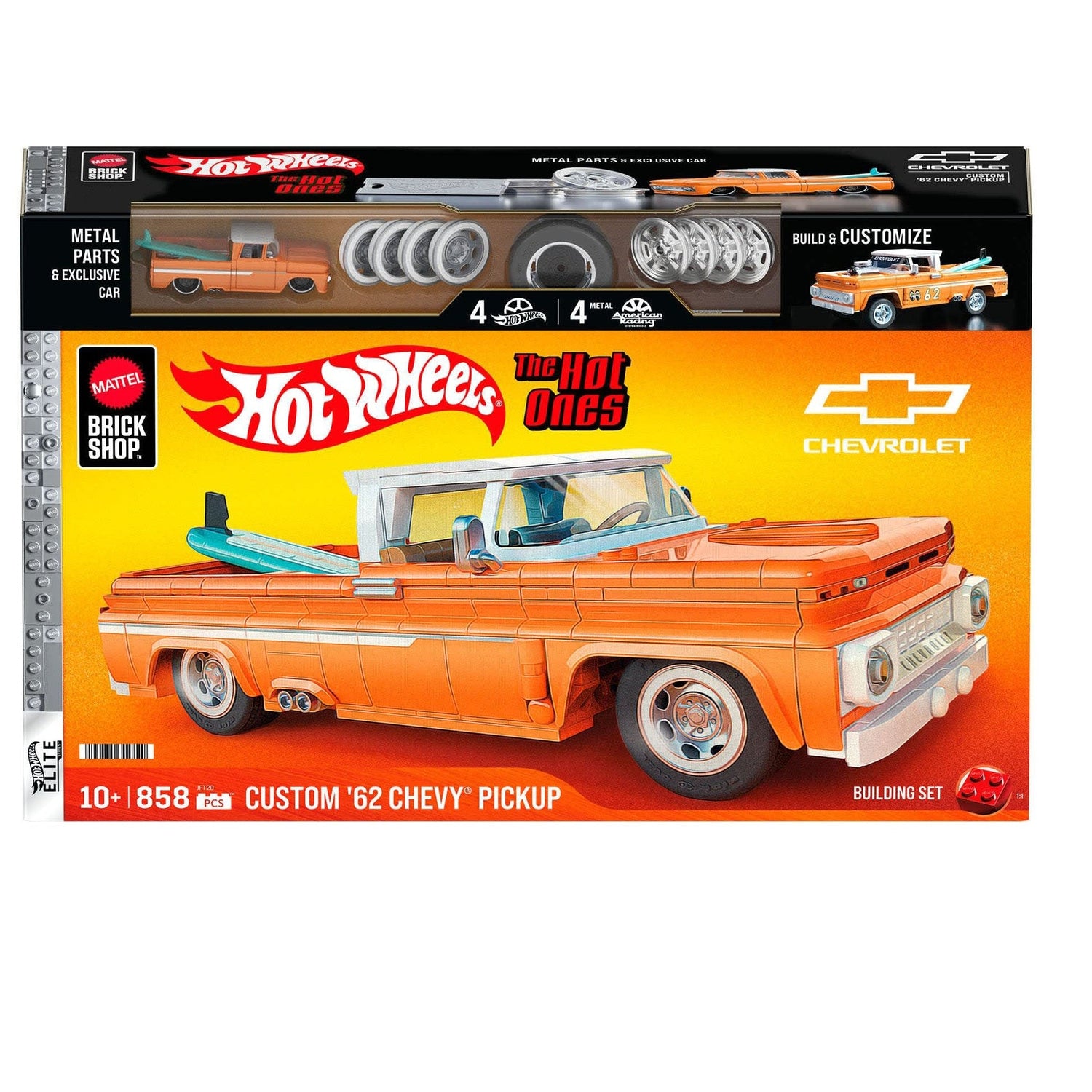 هوت ويلز مجموعة بناء وتركيب سيارة شيفروليه بيك أب مكعبات التركيب HotWheels