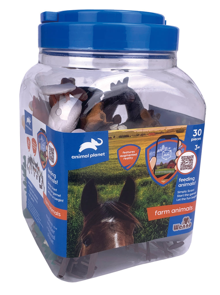 أنيمال بلانيت دلو حيوانات المزرعة 30 قطعة مجسمات الحيوانات Animal Planet