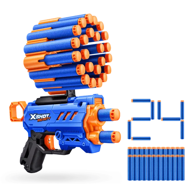 اكس شوت مسدس ميكرو مع 24 رصاصة مسدسات مطاطية Zuru