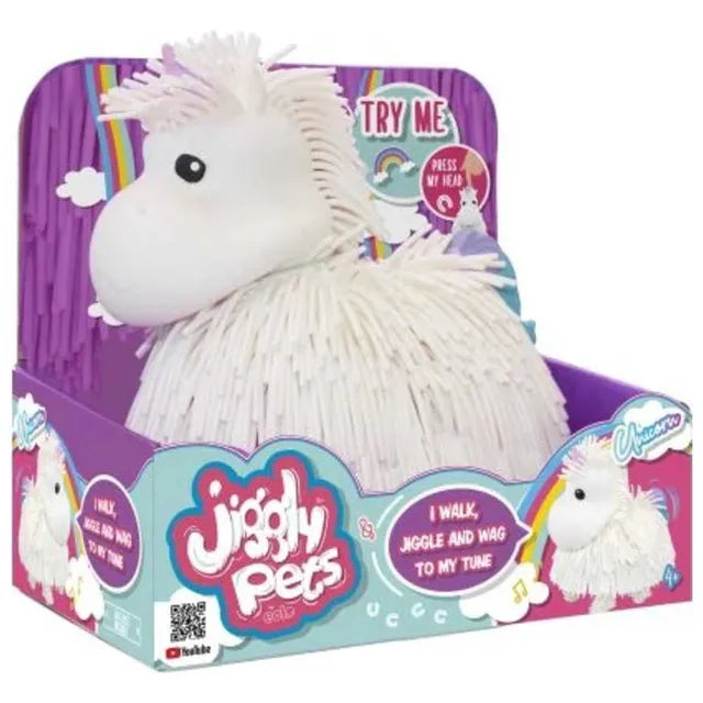جيغلي بيتس يونيكورن روبوتيك أبيض ألعاب الكترونية Jiggly Pets