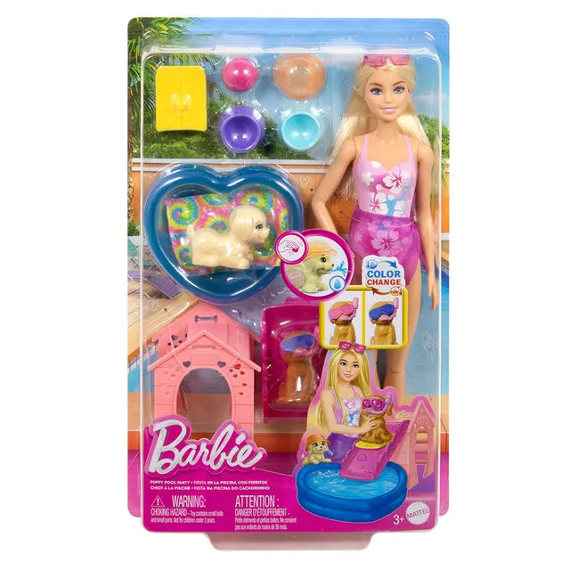 باربي دمية حفلة مسبح الجراء دمية مع اكسسوارات Barbie