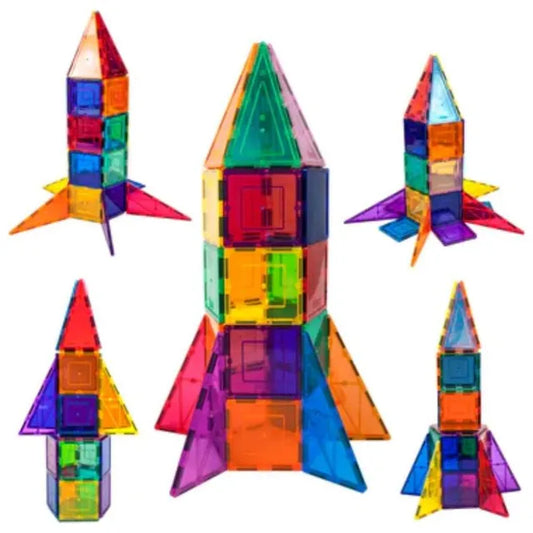 بيكاسو تايلز مكعبات الصاروخ المغناطيسي 32 قطعة مكعبات المغناطيس Picasso Tiles