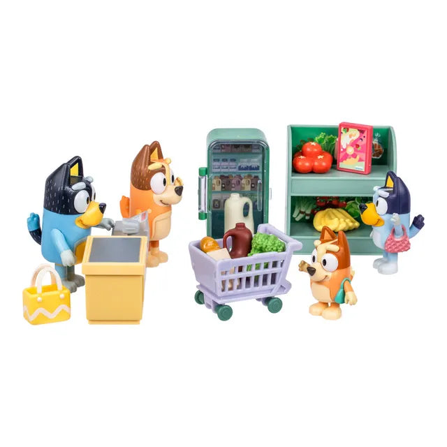 بلوي مجسمات رحلة تسوق العائلة شخصيات كرتونية Bluey