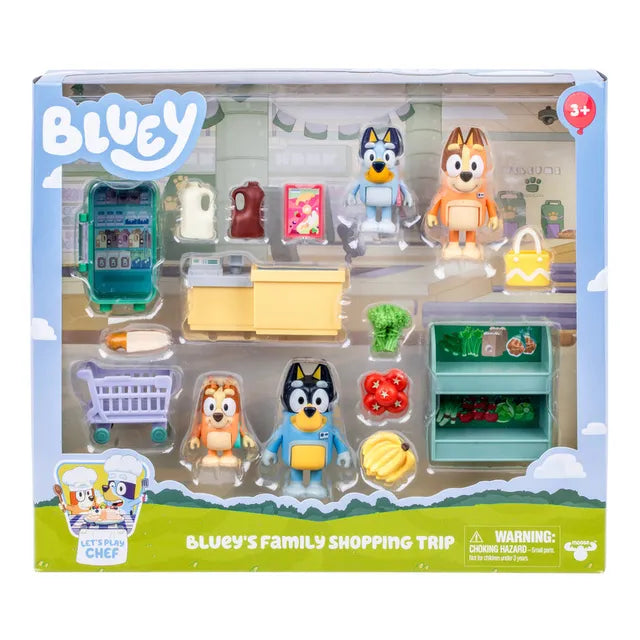 بلوي مجسمات رحلة تسوق العائلة شخصيات كرتونية Bluey