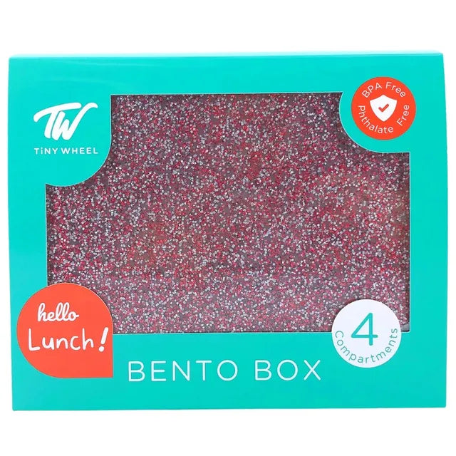 تايني ويل صندوق بينتو 4 أقسام لامعة أدوات مدرسية Tiny Wheel