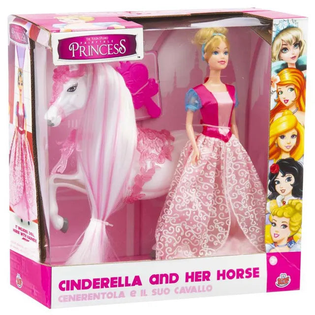 غراندي جيوتشي دمية سندريلا الأميرة مع الحصان دمية مع اكسسوارات Grandi Giochi
