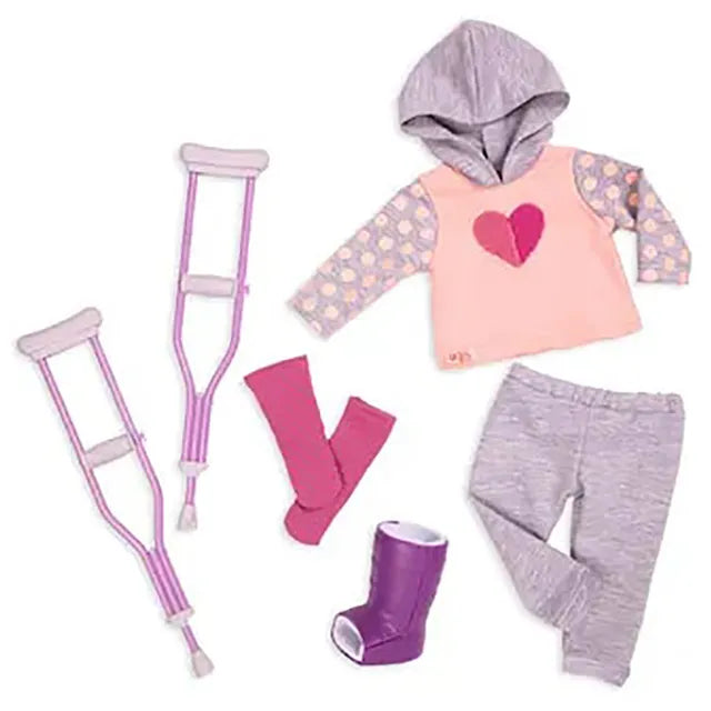 اورجنيريشن دمية مارثا مع عكازات وكتاب دمية مع اكسسوارات Our Generation