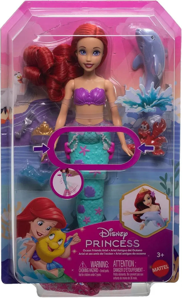 ديزني برينسس دمية أريل حيوانات المحيط دمية مع اكسسوارات Disney