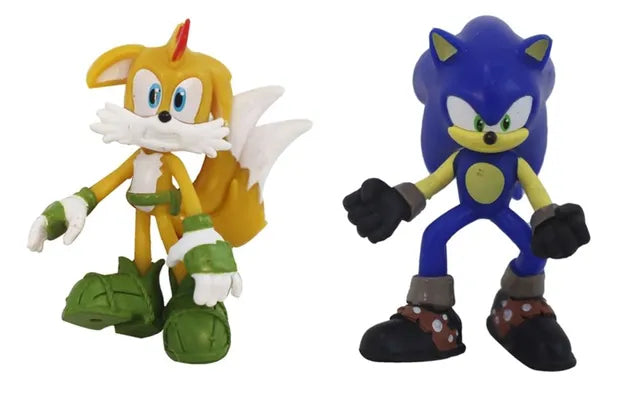 سونيك مجموعة من 2 مجسمات برايم متنوع شخصيات كرتونية Sonic