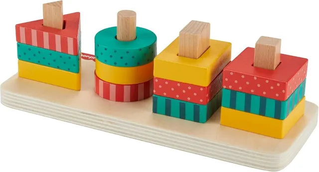 فيشر برايس لعبة خشبية لترتيب الأشكال والألوان مواليد تفاعلي Fisher-Price