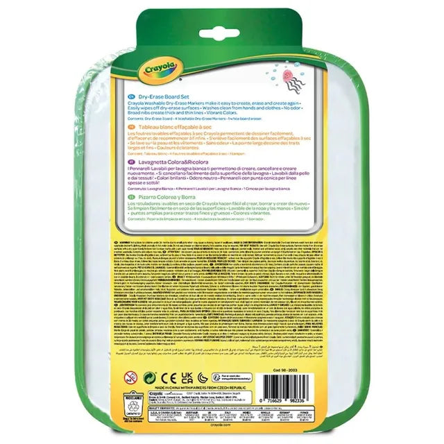 كرايولا مجموعة ألواح مسح جافة مع 4 أقلام رسم و تلوين Crayola