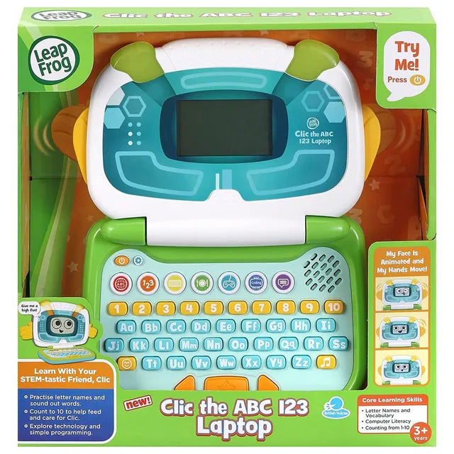 ليب فروغ لابتوب كليك لتعليم الأحرف والأرقام أخضر تعليمي تفاعلي LeapFrog