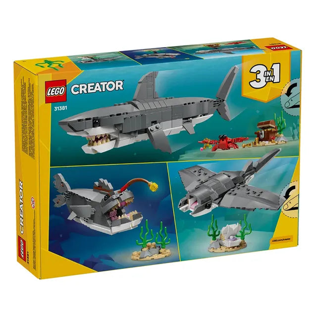 ليجو 31381 كريتور سمكة قرش شرسة مع صندوق كنز مكعبات التركيب LEGO
