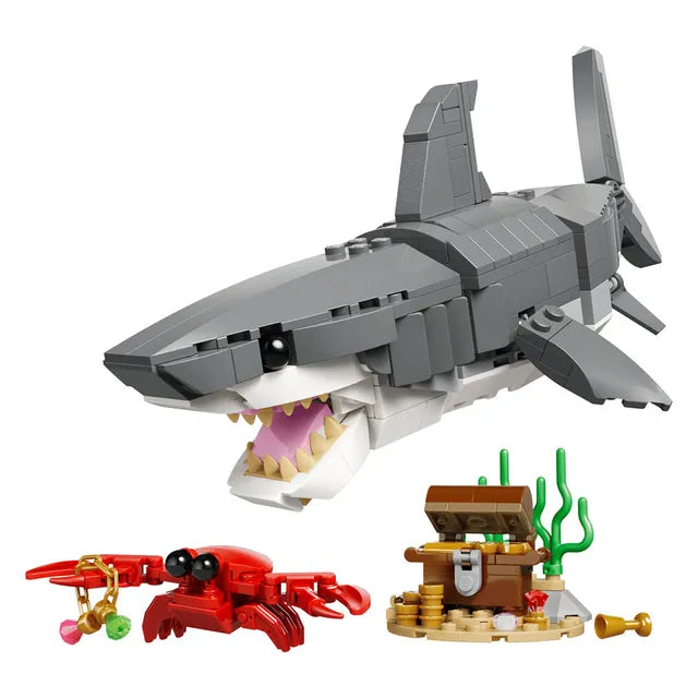 ليجو 31381 كريتور سمكة قرش شرسة مع صندوق كنز مكعبات التركيب LEGO