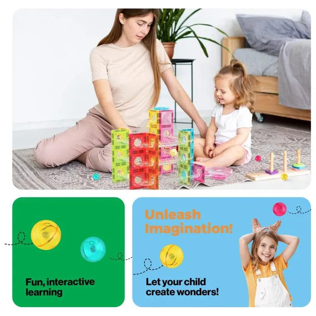 بيكاسو تايلز مكعبات مسار رخامي مغناطيسي مكعبات المغناطيس Picasso Tiles