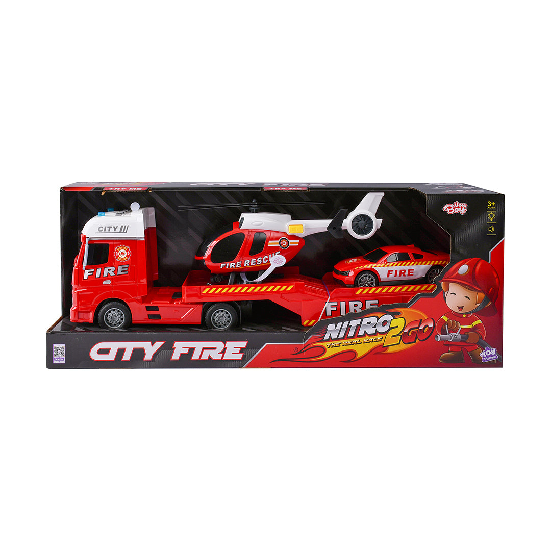 نيوبوي شاحنة حمل مركبات الاطفاء مع اصوات ناقلة سيارات NewBoy