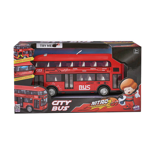 نيوبوي لعبة باص المدينة الاحمر مع اصوات المركبات المتنوعه NewBoy