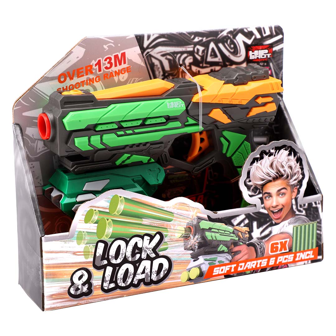 هيب شوت مسدس قابل للطي مع 6 سهام مسدسات مطاطية Hip Shot
